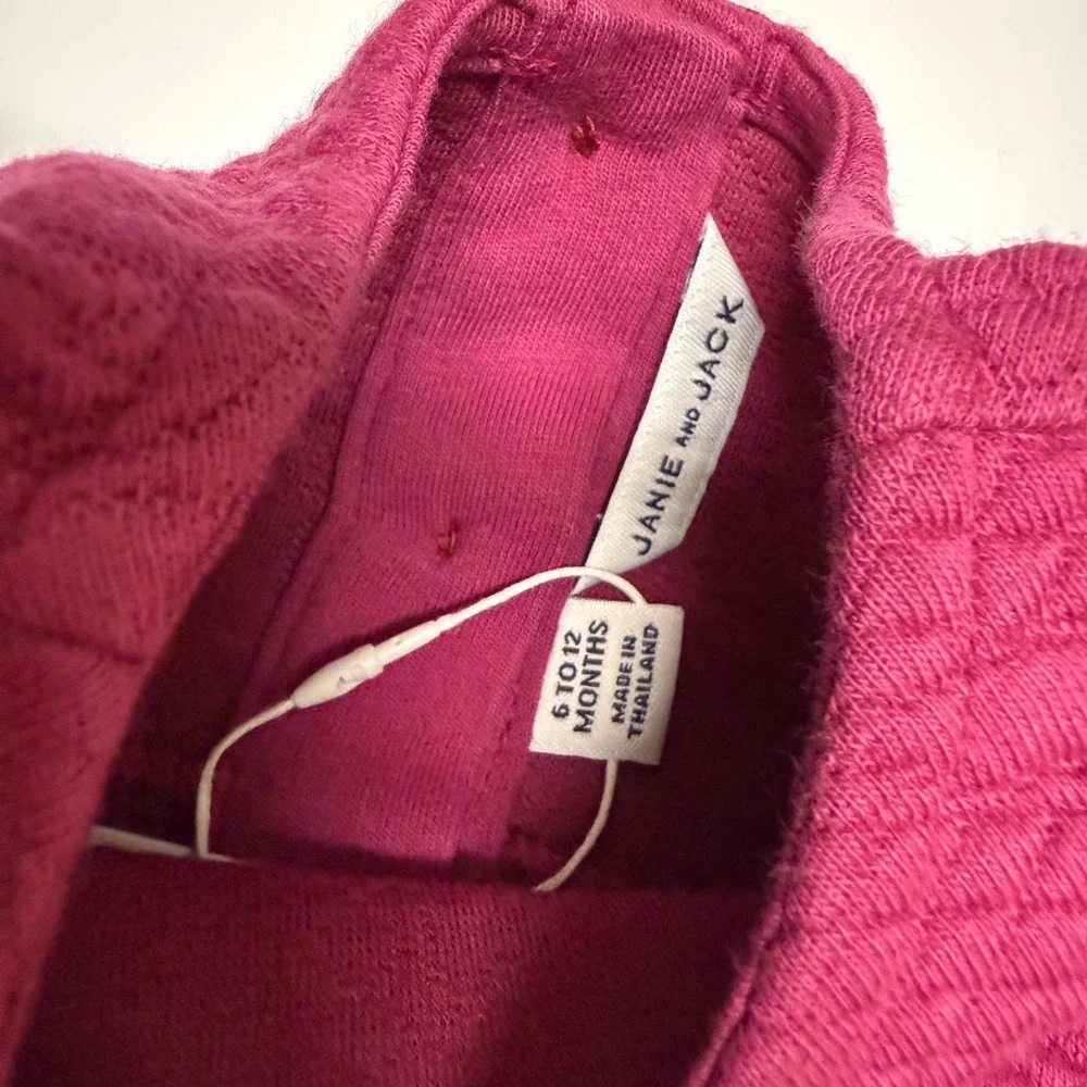 Janie and Jack‎ Kids Berry Pink Quilted Ruffle Dress and Bloomer Set 6-12 Months